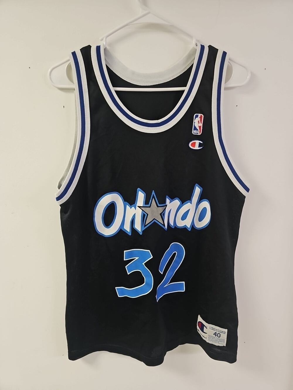 NBA Orlando Magic Shaquille O’Neal Vintage 90s Champion Jersey 40 USA Made Shaq